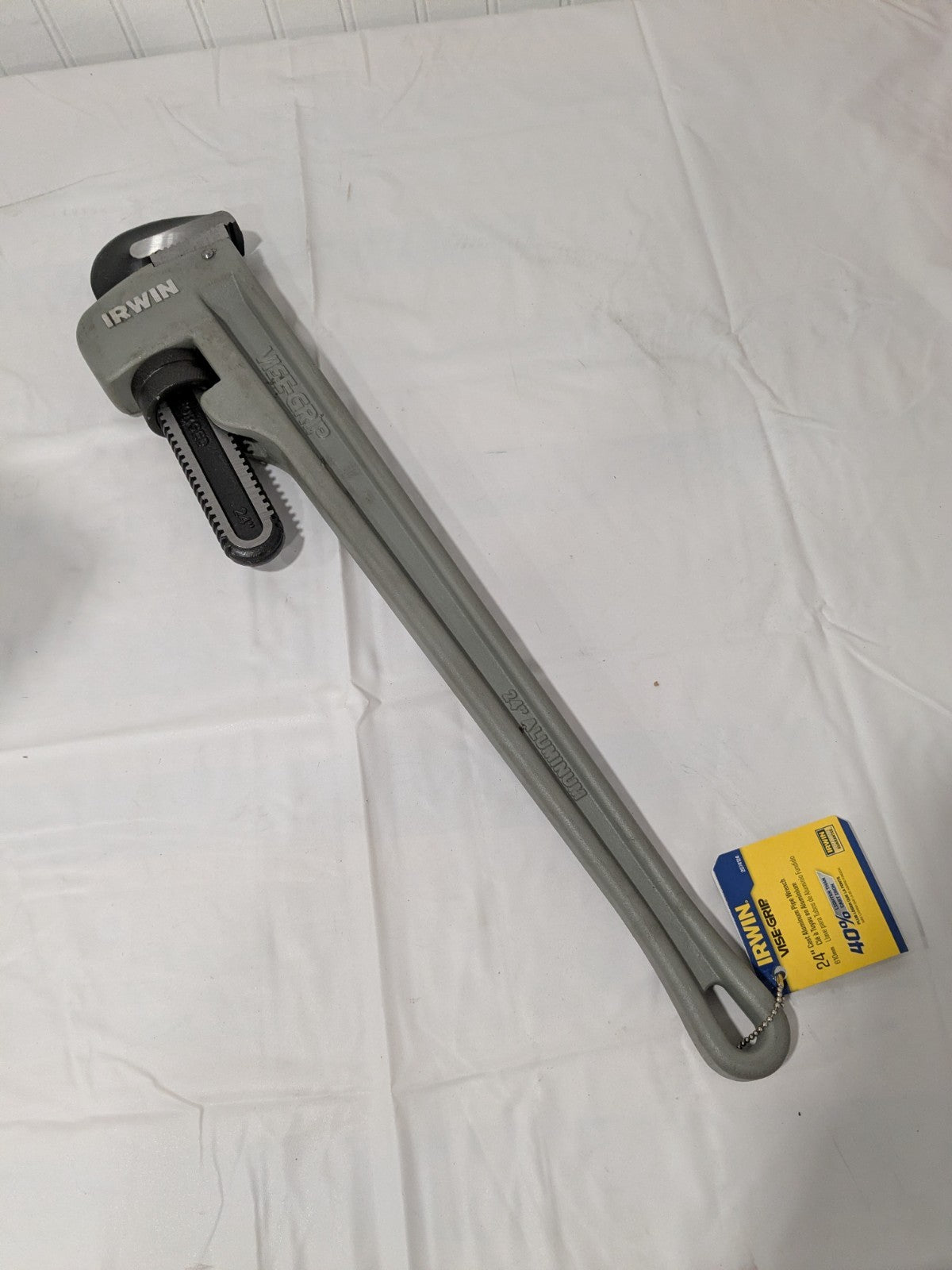 Irwin Straight Pipe Wrench: 3" Jaw Capacity, 24" OAL, Aluminum 2074124