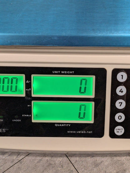 Velab Counting Scale 60 lb x 0.002 lb, RS232, Stainless Steel Pan VE-CS30S