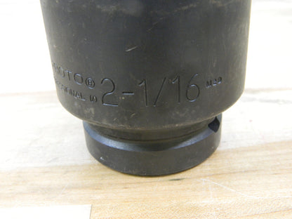 PROTO Impact Socket: 1" Drive 6-Point, 3-3/32" OAL Size 2-1/16" J10033