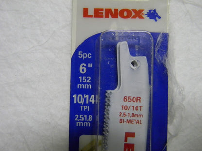 Lenox 6" Long x 3/4" Thick  Bi-Metal Reciprocating Saw Blade QTY 5 205