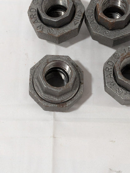 Ward Black Union: 3/4", Threaded Malleable Iron, Class 150, 5 PACK 13392