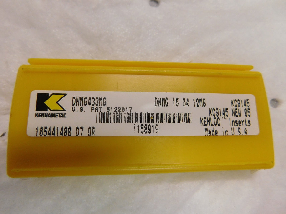 Kennametal Carbide Inserts DNMG433 MG Grade KC9145 Qty 4 1158919