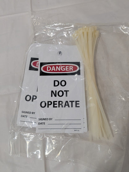 NMC Tags, Danger Do Not Operate, 6" X 3" Pack of 25 RPT1A