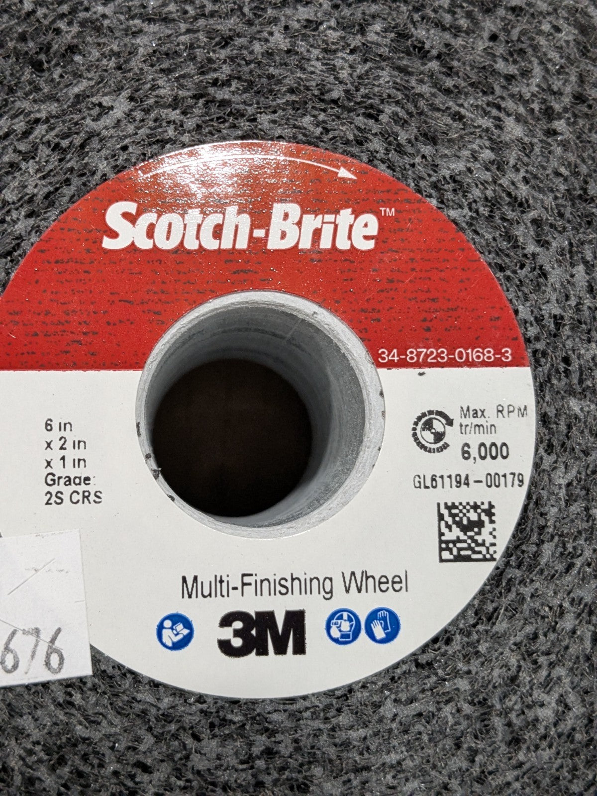 3M Deburring Wheel: 6" Dia, 2" Face Width, 1" Hole, 2 Density Qty