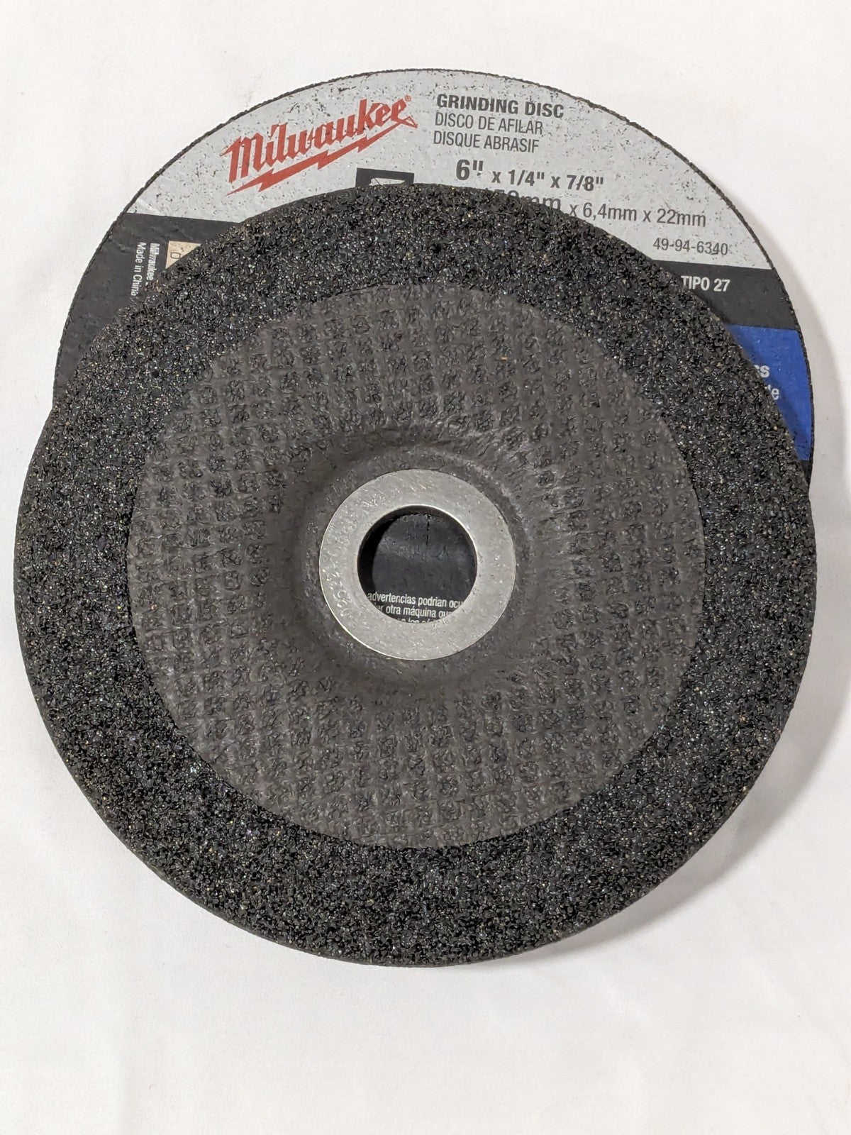 (5) Milwaukee Depressed-Center Wheel: 6" Dia, 1/4" Thick, 7/8" Hole 49-94-6340