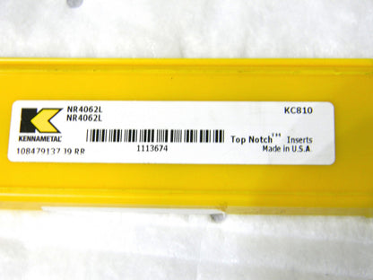 Kennametal Carbide Threading Grooving Inserts NR4062L Grade-KC810 Box of 5