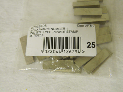 Pro-Grade Power Stamp Number 1 Individual Hardened Steel 1/8" 25 Pack #8786