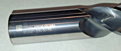 Seco Square End Mill 7/8" Dia 2-5/8" LOC Coolant Through 10302782
