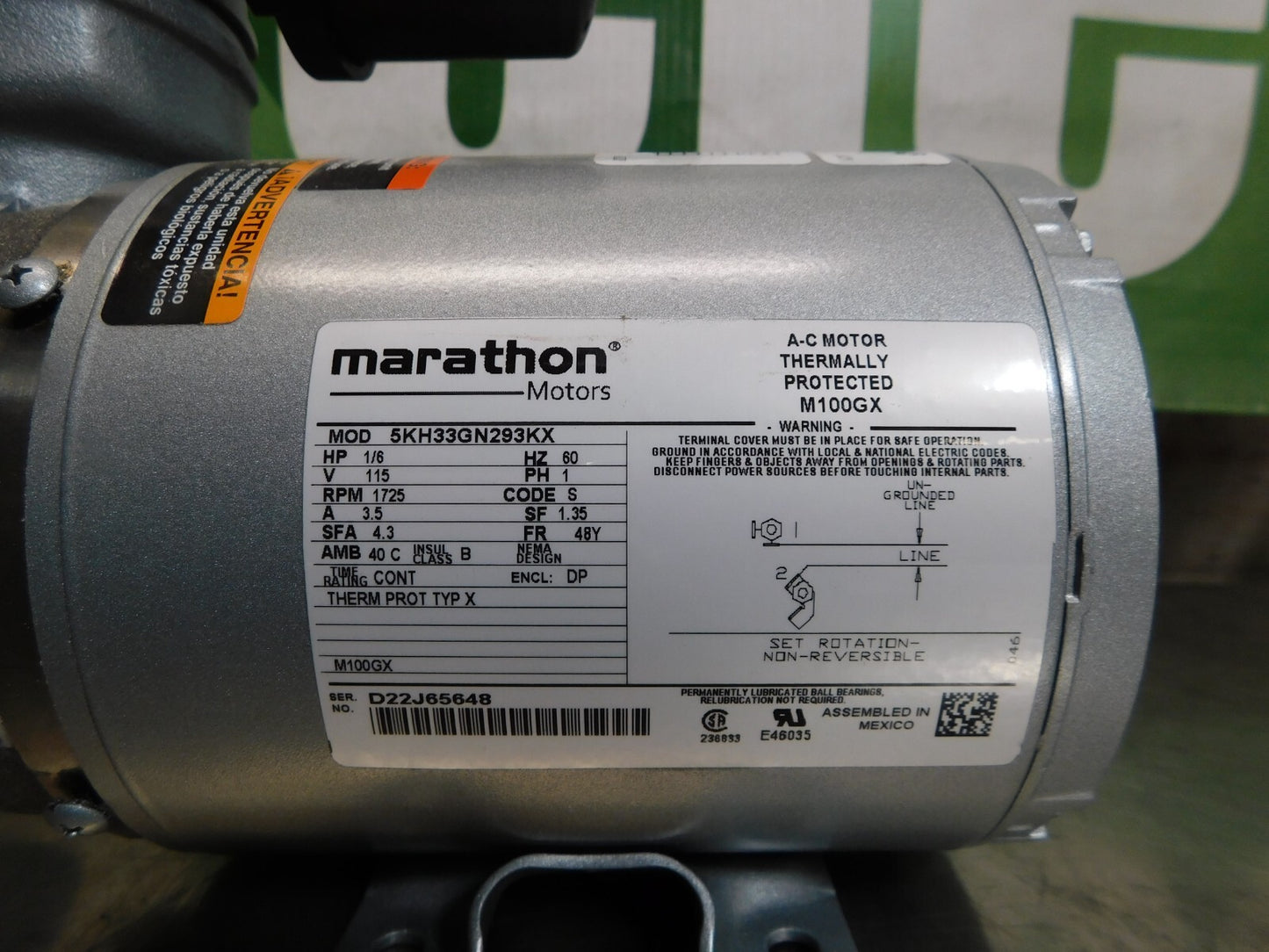 Gast Piston Vacuum Pump 1/6 hp 1.8 CFM 1VAF-10-M100X PARTS/REPAIR