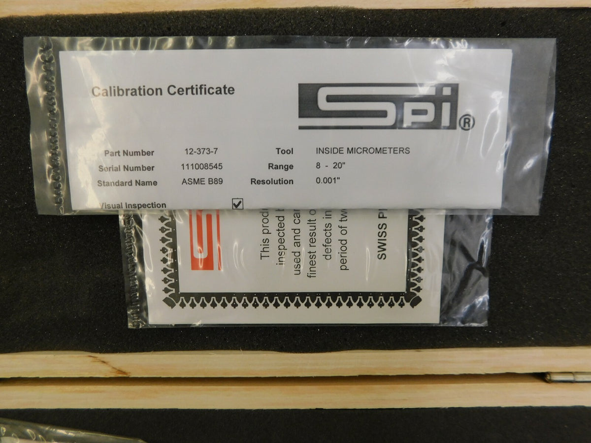 SPI Mechanical Inside Micrometer 8" - 20" Range 12-373-7