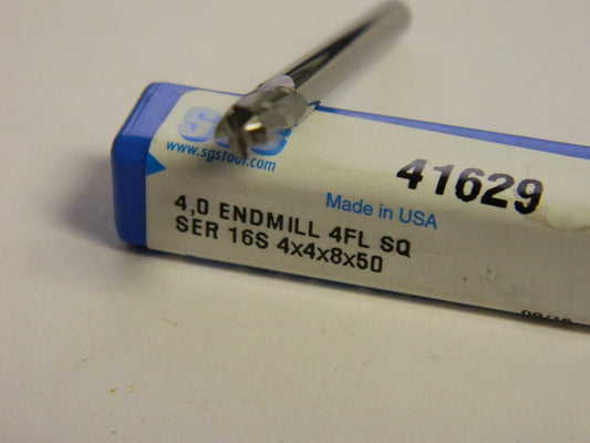 SGS  8mm LOC 50mm OAL, 4 Fl Solid Carbide Square End Mill QTY 2 41629