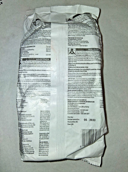 3M Organic Vapor / Acid Gas Cartridges P100 Filter 2pk 60923