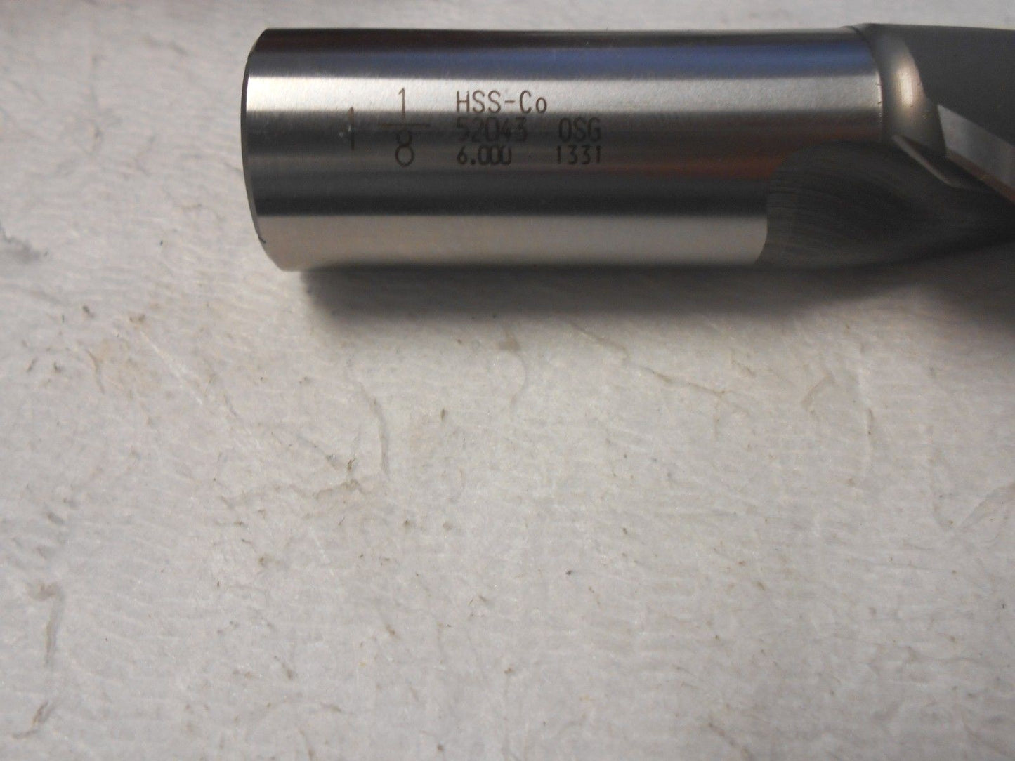 OSG 1-1/8" x 7/8" x 1-5/8"x 3-7/8" 2-Flute Bright HSSco End