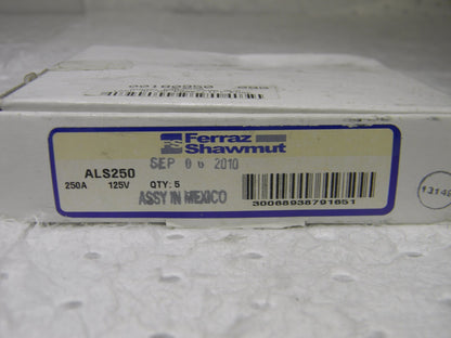 Ferraz Shamut Time Delay Ceramic Limiter Fuse 250A 125AC/DC Qty 3 ALS250