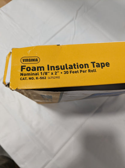 PARKER 30' Long Foam Pipe Insulation Tape 2" Wide x 1/8" Thick 475290