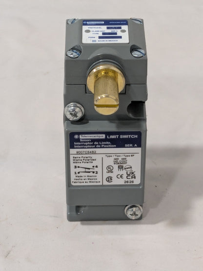 Square D General Purpose Limit Switch: SPDT, NC, Rotary Head, Side 9007C54B2
