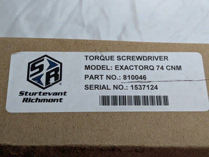 Sturtevant-Richmont EXACTORQ 74 Torque Screwdriver 15-74cNm Range 810046