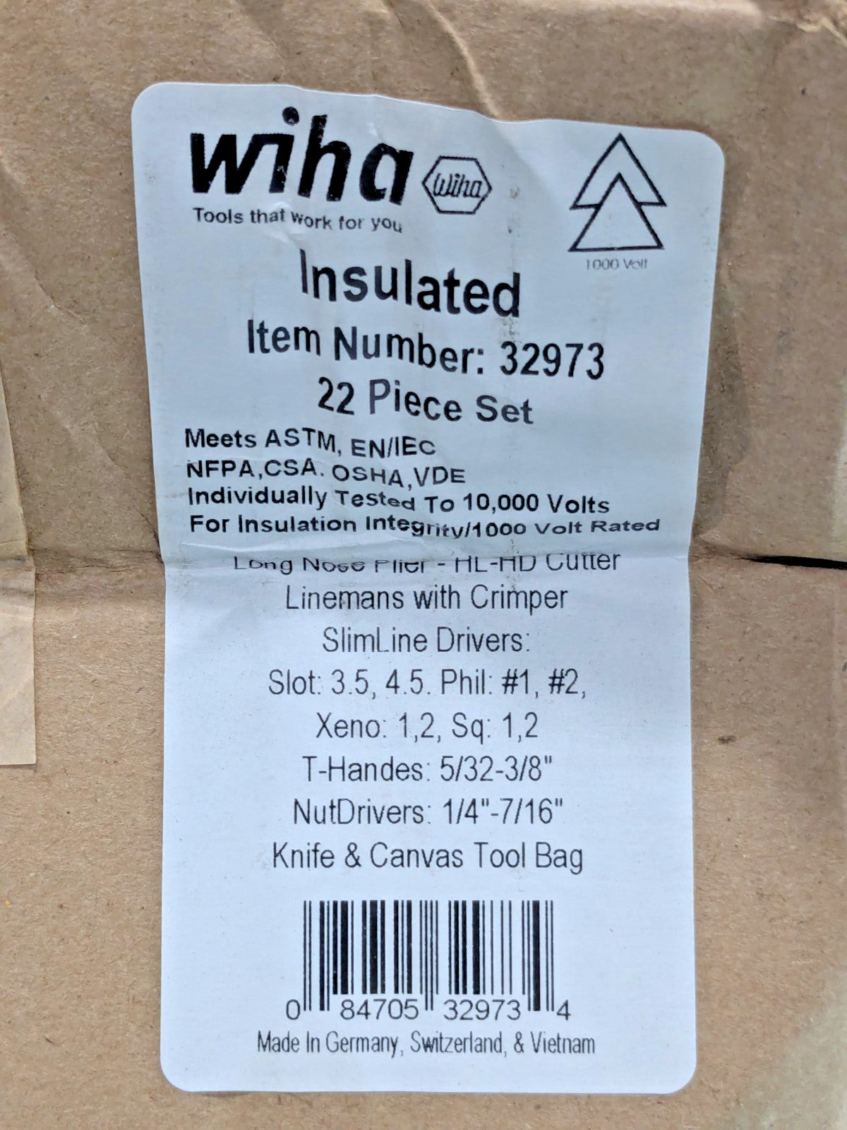 Wiha Tools 22 Piece Insulated Pliers & Screwdrivers Set w/Bag 32973
