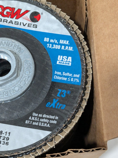 CGW Flap Disc: 4-1/2" Dia, Zirconia Alumina, Type 29 Box of 5 42336