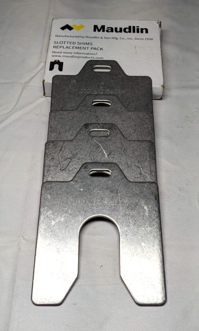 MAUDLIN PRODUCTS  Slotted Shim 304SS C 4 x 4 x 0.100"  QTY 4  MSC100