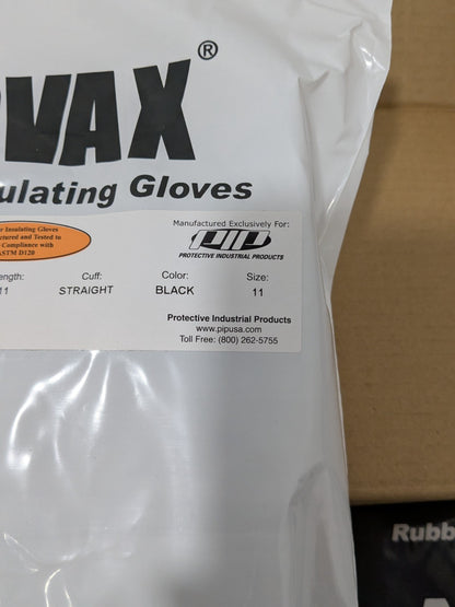 PIP Rubber Linesman Gloves: Class 0, Size 2X-Large, 11" Long 150-SK-0/11-KI