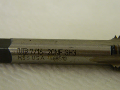 Union Butterfield Straight Fl Standard Hand Tap 7/16-20 UNF H3 4FL  QTY2 1010083
