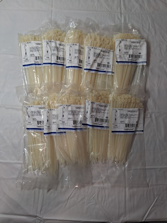 Thomas&Betts Nylon Cable Tie 7.6" 50lb Natural QTY1000 L-7-50-9-C