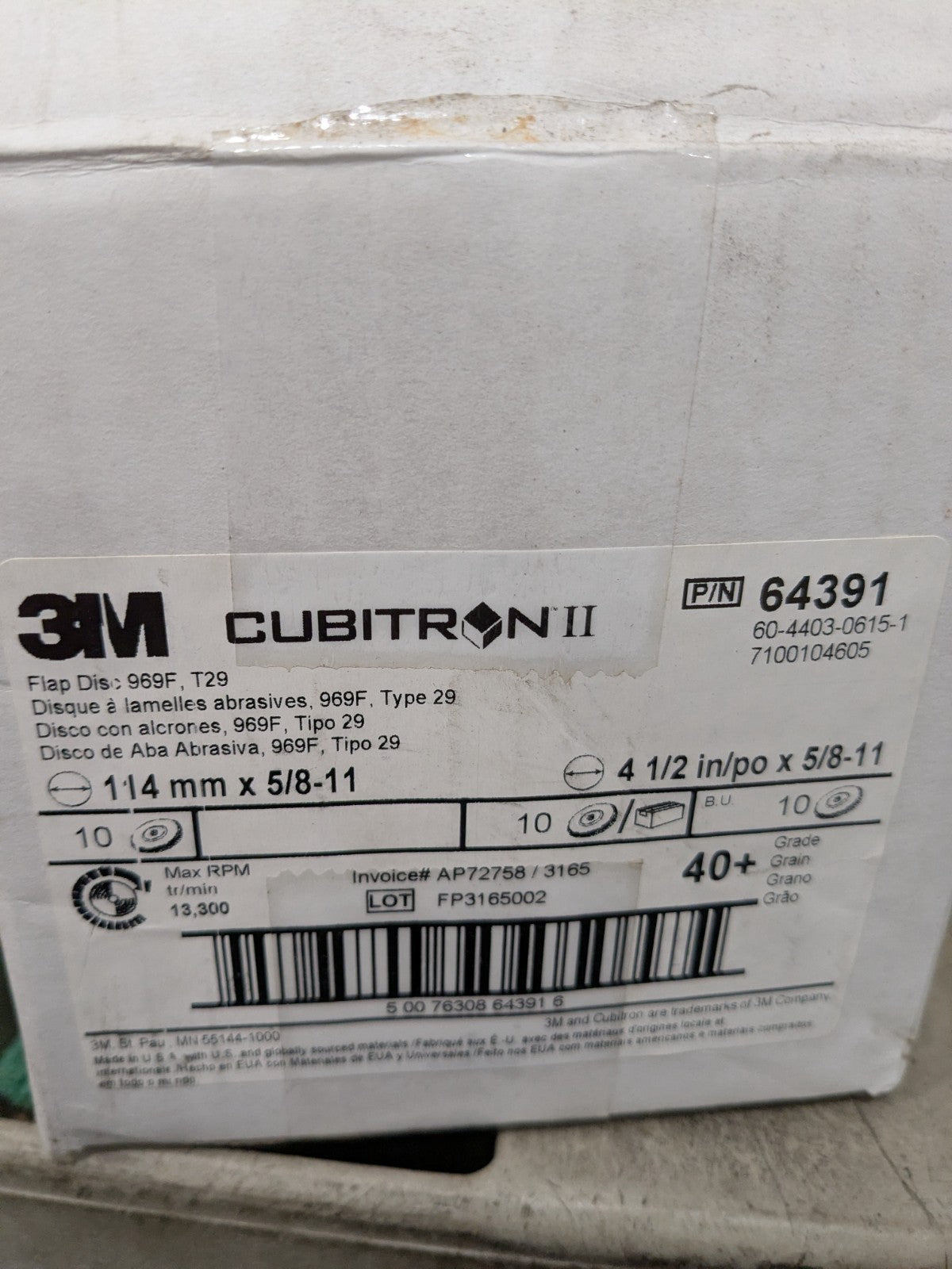 3M Flap Disc: 4-1/2" Dia, Premium Ceramic Alumina, Type 29 Box of 10 710010