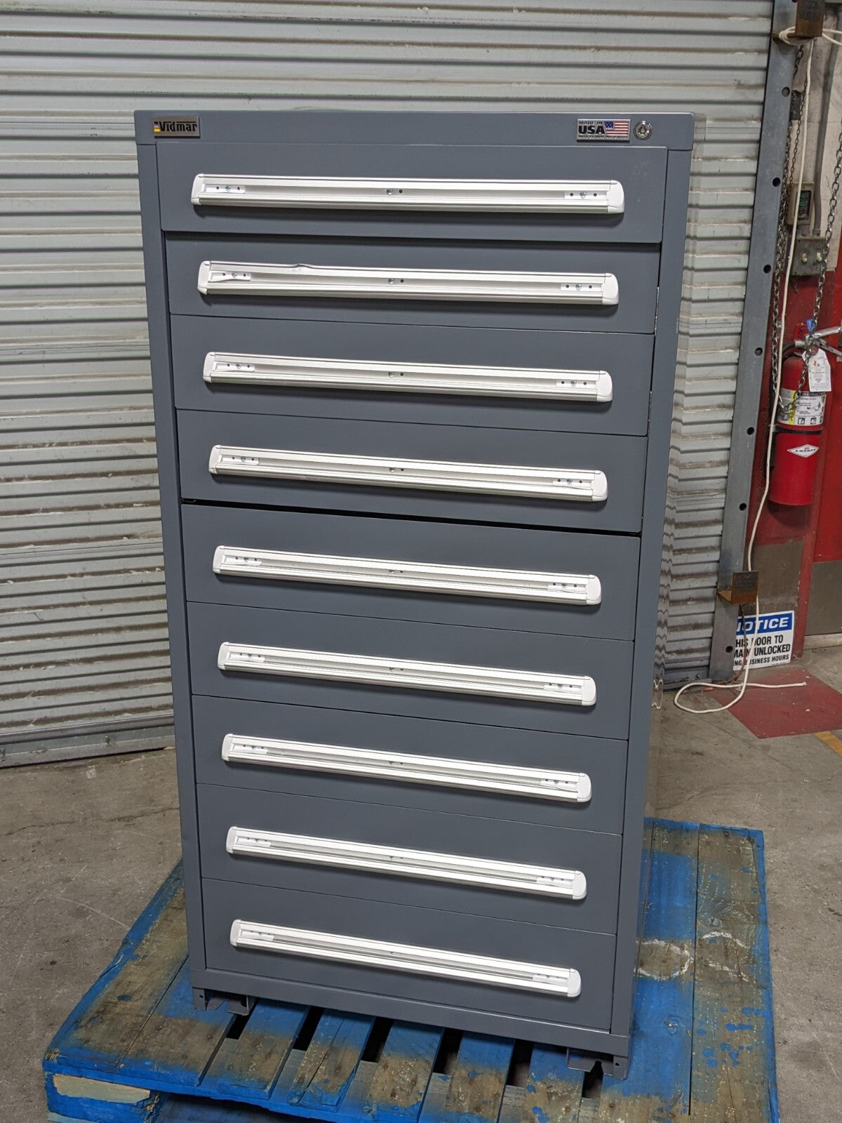 Vidmar Modular Storage Cabinet 9 Drawer 59" x 30" x 28" Scratch N