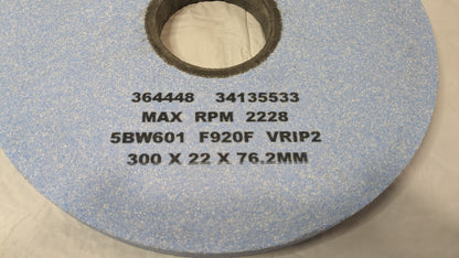 Radiac Abrasives Grinding Wheel 300 X 22 X 75.2MM 2228 RPM 34135533