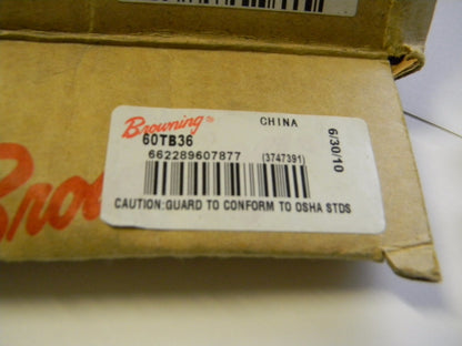 Browning Roller Chain Sprocket Bushed Steel 60 Pitch 36 Teeth #60TB36