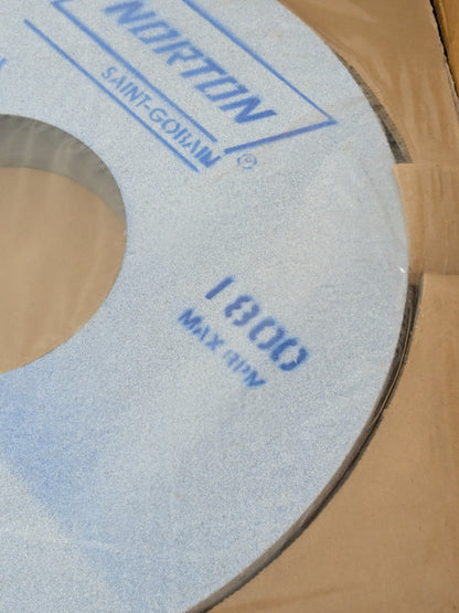 Norton Surface Grinding Wheel: 14" Dia, 1-1/2" Thick, 5" Arbor, 60G 66253302160