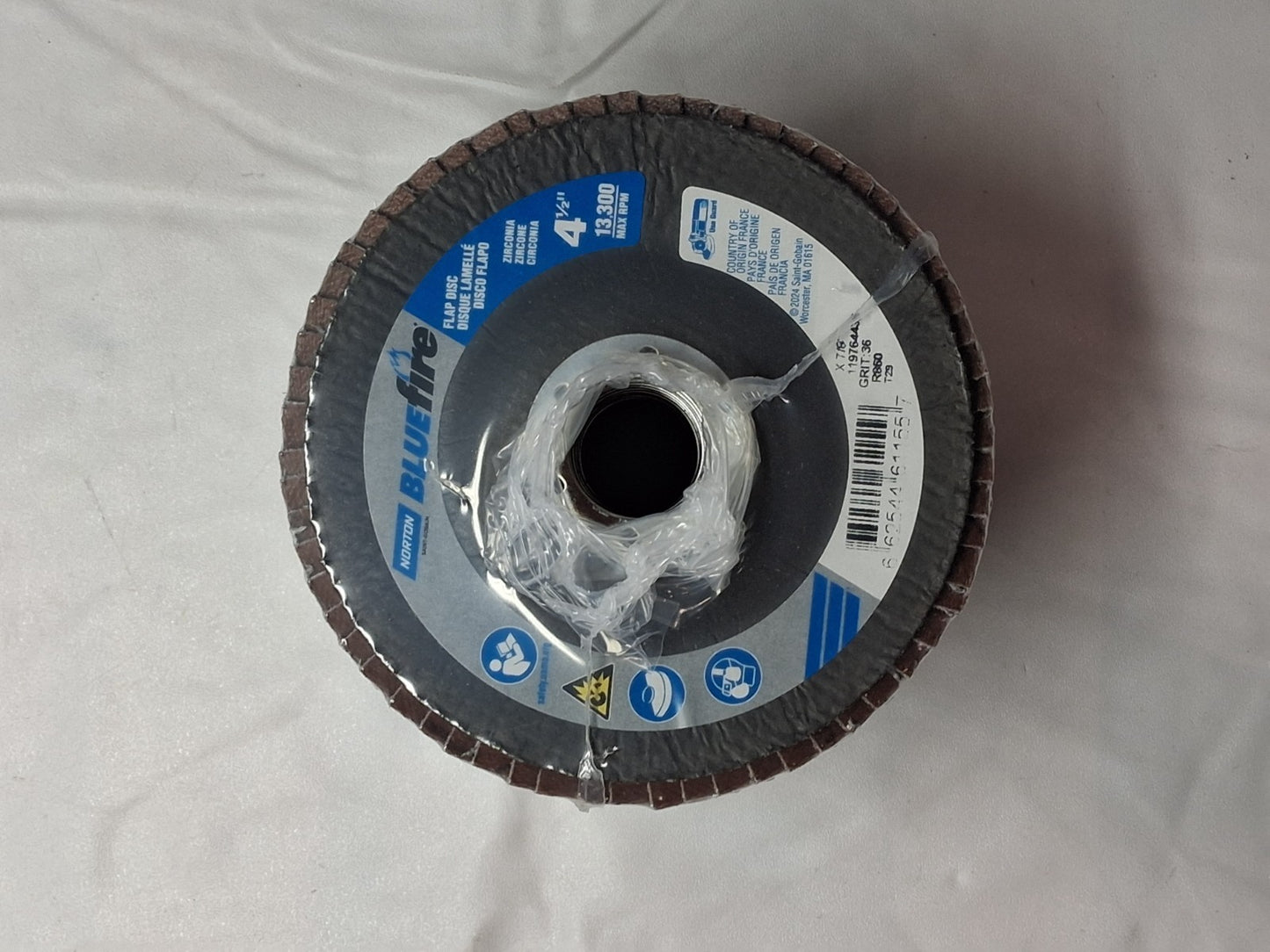 Norton Zirconia Alumina Flap Discs 4-1/2" Dia 7/8" QTY10 6625446115