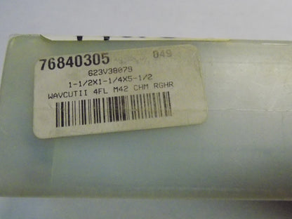 WaveCut II Cobalt End Mill 1-1/2" Dia. x 1-1/4" LOC 4FL M42 623V38079