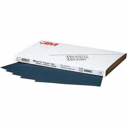 3M Sanding Sheets 5-1/2" W x 9" OAL 1000 Grit Silicon Carbide 50Qty 7000148214