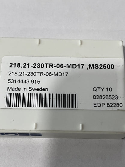 SECO Milling Insert: MS2500, Solid Carbide Qty 9