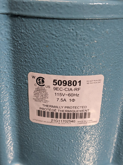 Little Giant Submersible Effluent Pump 22 GPM 1-1/2" Discharge 4/10 HP 115v