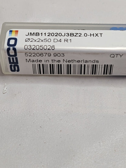 SECO Ball End Mill: 0.0787" Dia, 2 Flute, Solid Carbide 03205026
