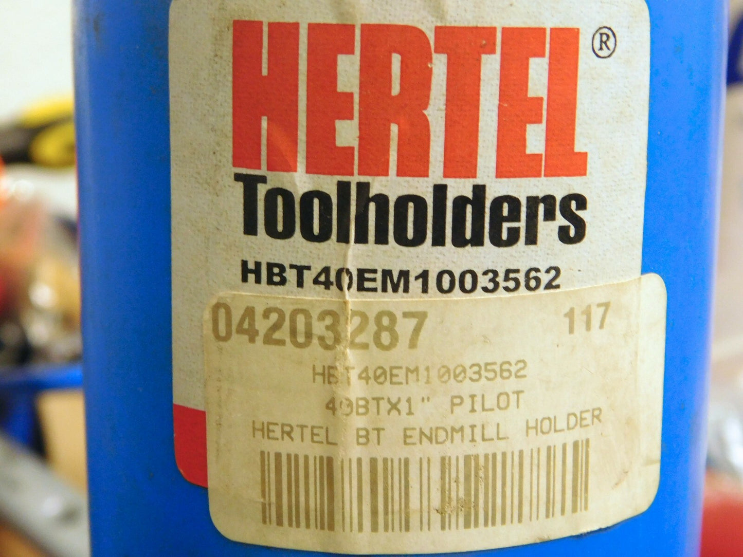 Hertel BT40 Taper Shank End Mill Holder 1 Hole Dia 3.56 Projection 28522HB7