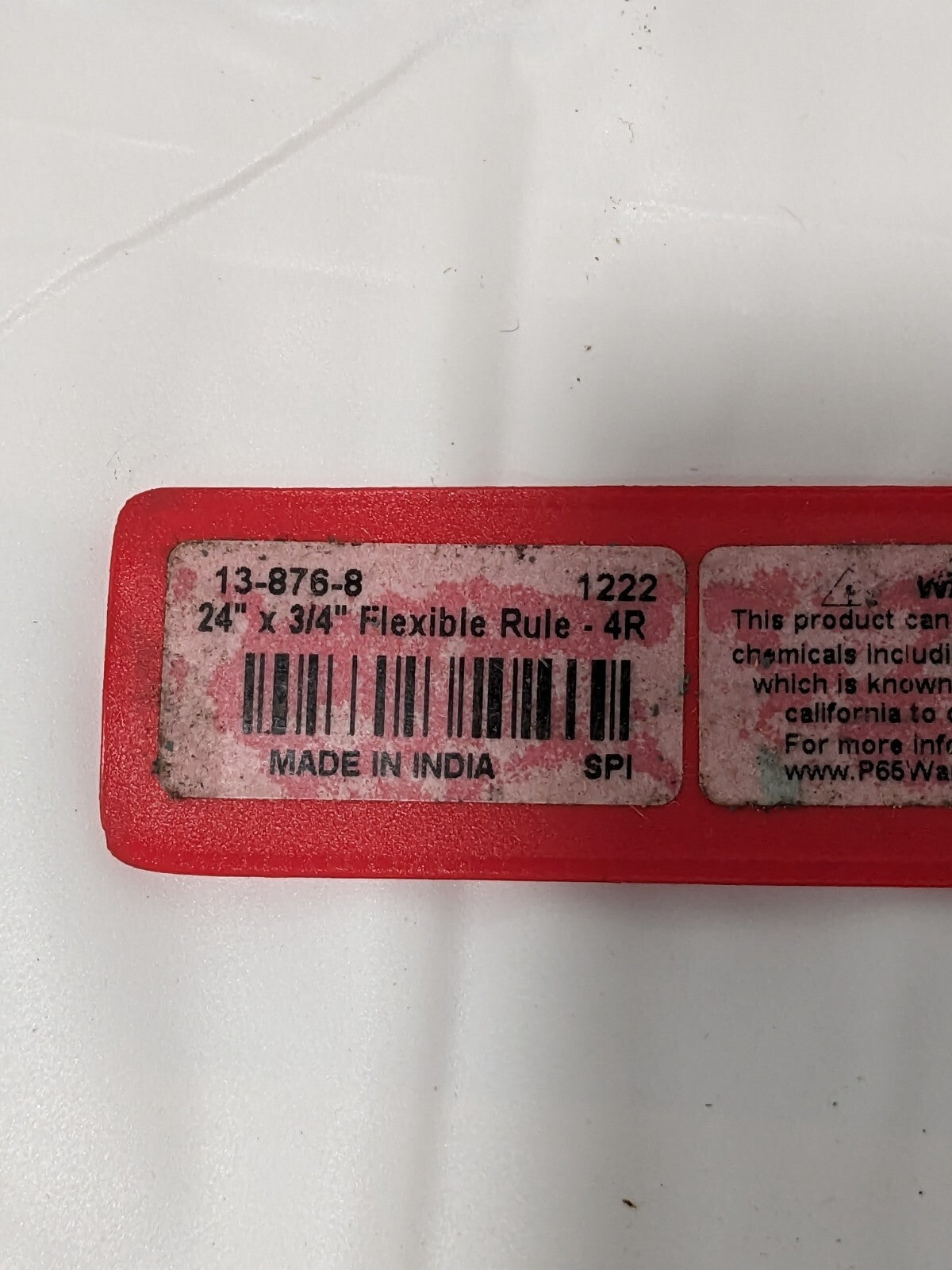 SPI Steel Rule: 24" OAL, 4R Graduation, Flexible, 3/4" OAW 13-876-8