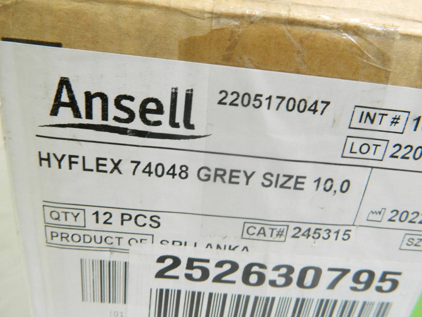 ANSELL Cut &amp; Abrasion-Resistant Gloves Sz XL, ANSI Cut A6 Qty 12 PCS 74-048-