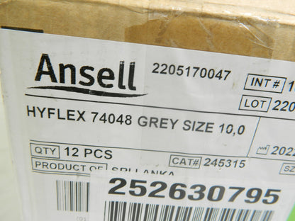 ANSELL Cut &amp; Abrasion-Resistant Gloves Sz XL, ANSI Cut A6 Qty 12 PCS 74-048-