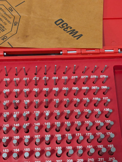 Class ZZ Plug Gage Set: 0.0610 to 0.2500", 190 Pc 616-81106