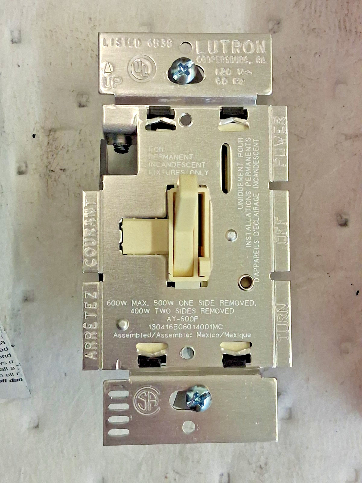 Lutron Ariadni Magnetic Low Voltage Dimmer Switch 3 Way Toggler AYLV-603P-WH