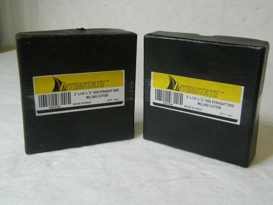 Interstate Straight Tooth Side Milling Cutter 2" Dia x 1/4" Width Qty 2 03012168