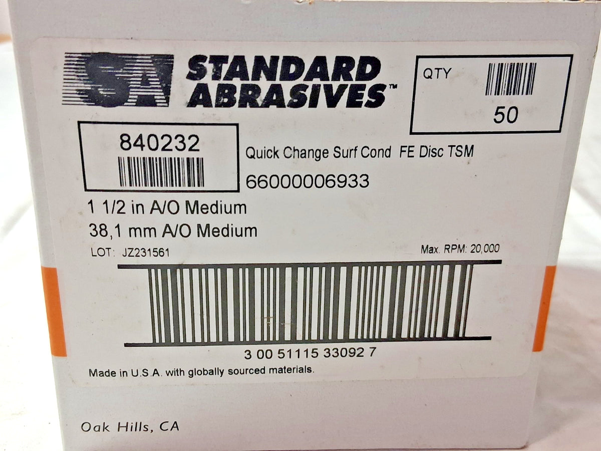 Standard Abrasives Aluminum Oxide Non-Woven Quick-Change Discs QTY50 83201475