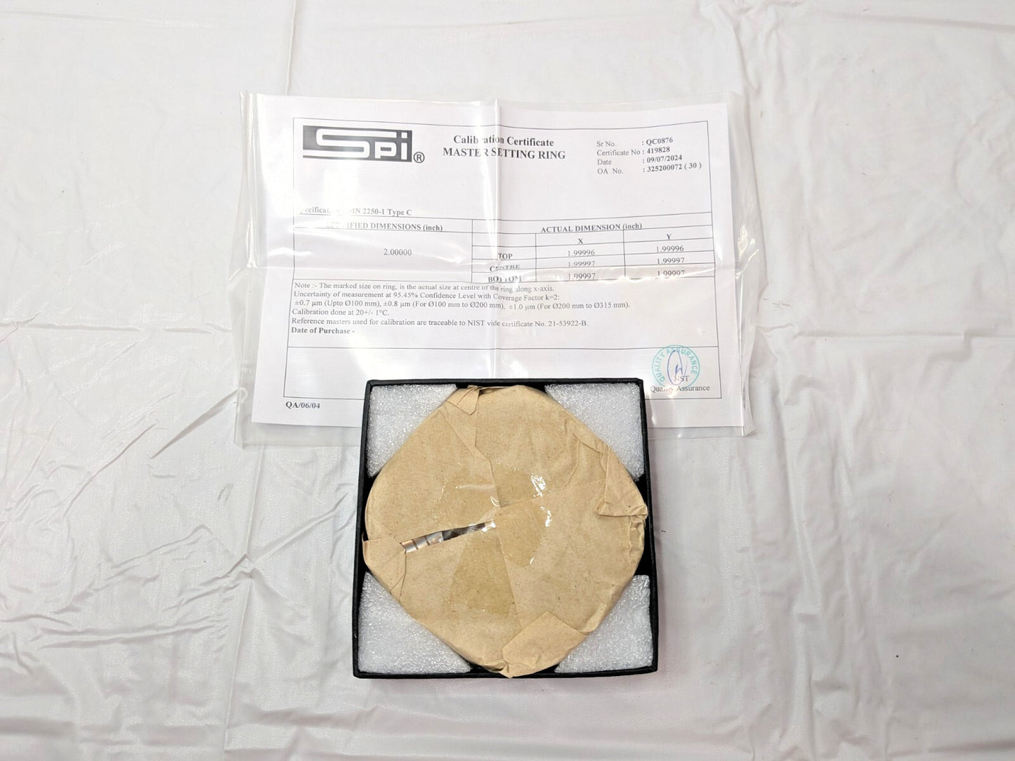 SPI Master Setting Ring 2" ID x 4-7/16" OD 0.787" Thick 10-748-1