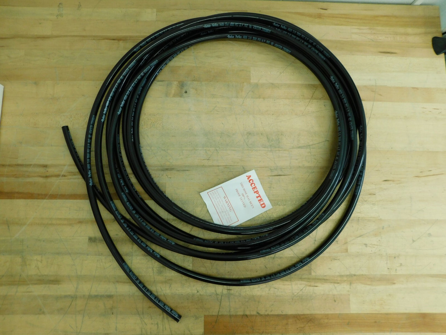 Parker 50' Long Thermoplastic Tube 3/8" ID x 0.64" OD 3000 psi Bl