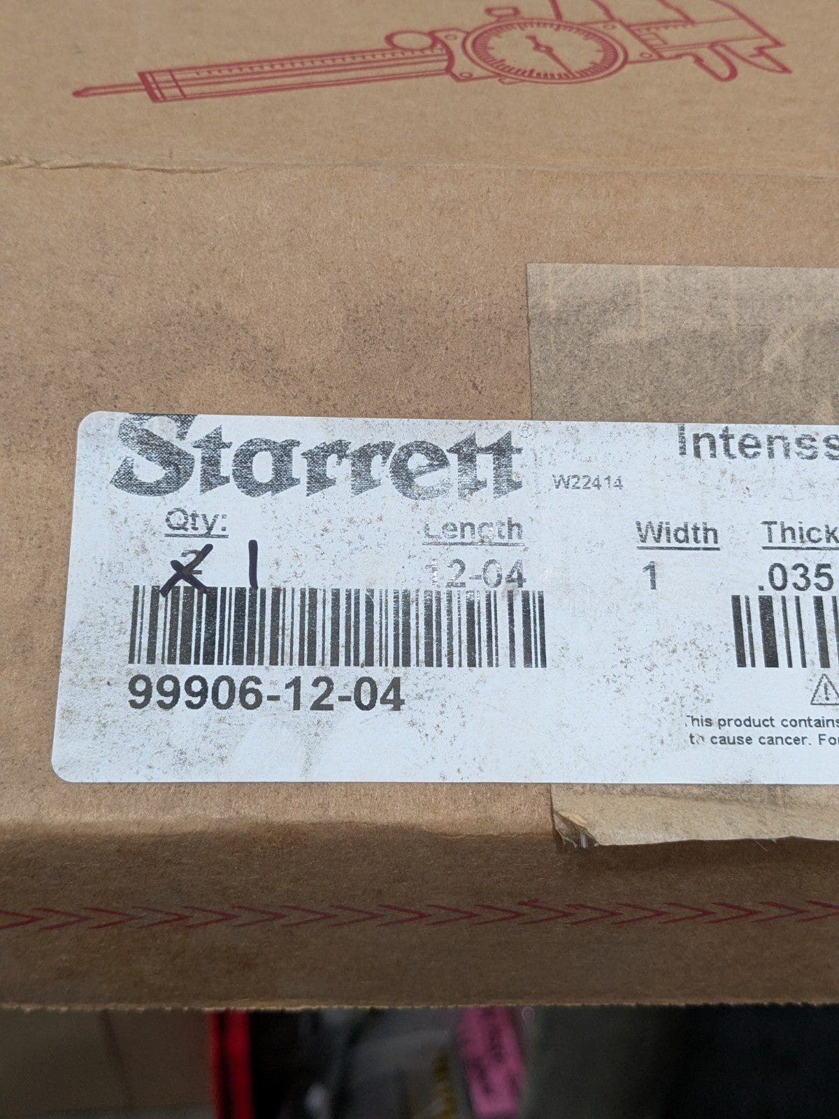 Starrett Welded Bandsaw Blade: 12' 4 Long x 1" Wide x 3 to 4 TPI 20715