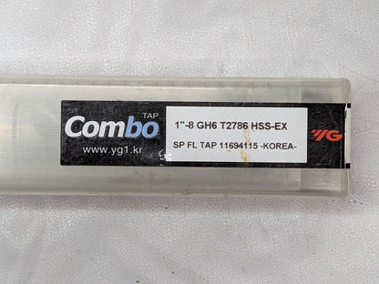YG1 Spiral Flute Combo Tap Bright Coated HSS-EX 1"-8 GH6 4FL T2786